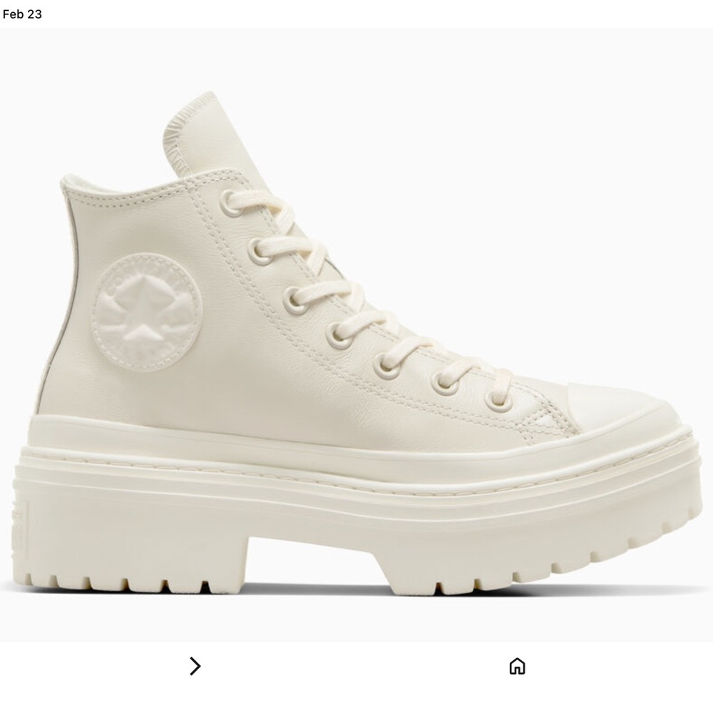🌸Chuck Taylor Women’s Leather Lugged  High Tops size 9 - Picture 10 of 12